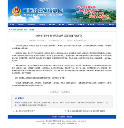 南京公安雨花台分局内网网站建设